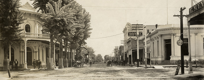 Downtown Chico; Looking south along Broadway, 1911. Photo Credit: Downtown Chico