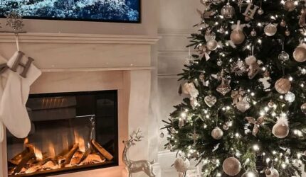 christmas tree with fireplace