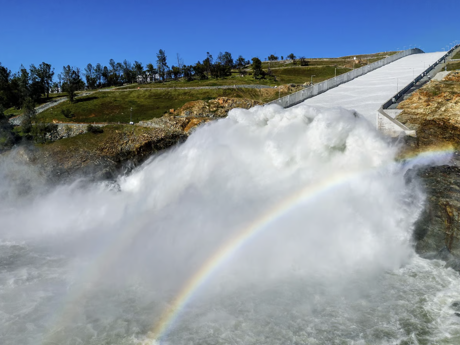 Oroville Dam Spillway; Photo Credit: AP Photo/Noah Berger